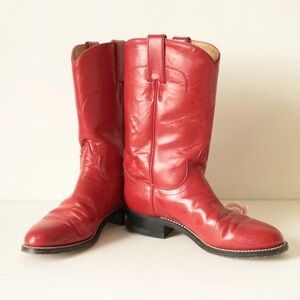 Tony Lama | Red Leather Cowboy Western Boots, signature boots by George Strait